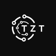 TZT letter logo design on black background. TZT  creative initials letter logo concept. TZT letter design.