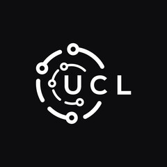 UCL technology letter logo design on black  background. UCL creative initials technology letter logo concept. UCL technology letter design.
