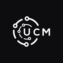 UCM technology letter logo design on black  background. UCM creative initials technology letter logo concept. UCM technology letter design.
