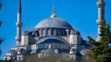 Fototapeta premium Beautiful Blue Mosque in Istanbul. Turkey. Sultanahmet. European part of the city.