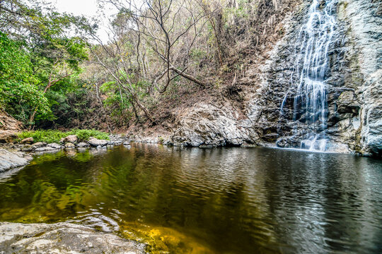 view of the river and small waterfall in nicoya costa rica central america