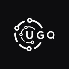 UGQ technology letter logo design on black  background. UGQ creative initials technology letter logo concept. UGQ technology letter design.