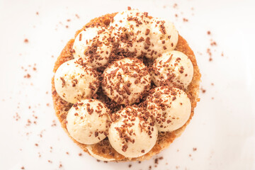 Tiramisu's Italian dessert. Top view