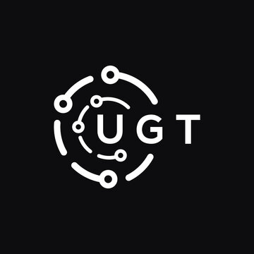 UGT technology letter logo design on black  background. UGT creative initials technology letter logo concept. UGT technology letter design.