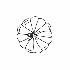 Doodle pumpkin icon in vector. Hand drawn pumpkin icon in vector