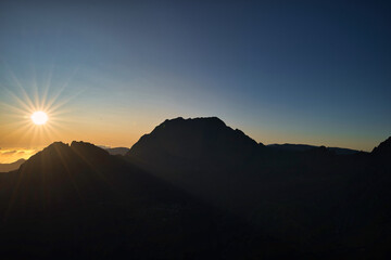 sunrise in the mountains