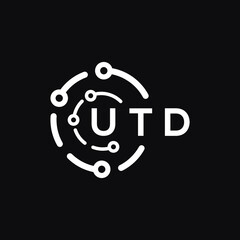 UTD technology letter logo design on black  background. UTD creative initials technology letter logo concept. UTD technology letter design.