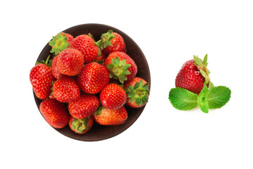 Strawberry. Fresh berries macro. Isolated on white.