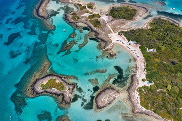 Fototapeta na wymiar Aerial view of Lichadonisia island in North Evia, Greece