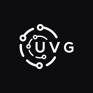 UVG technology letter logo design on black background. UVG creative initials technology letter logo concept. UVG technology letter design.