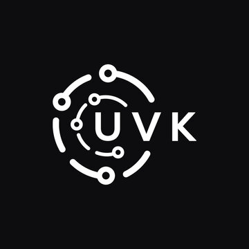 UVK technology letter logo design on black  background. UVK creative initials technology letter logo concept. UVK technology letter design.