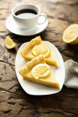 Traditional homemade creamy lemon tart
