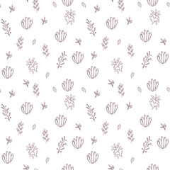 seamless pattern with monochrome floral