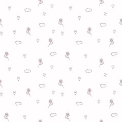 seamless pattern with monochrome floral