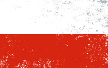  Vector illustration of the Poland flag with a grunge effect - obrazy, fototapety, plakaty