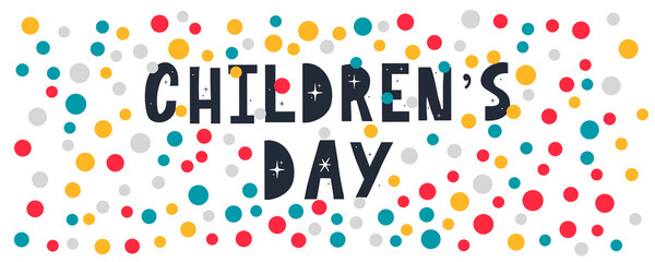 Happy Children's day. Holiday phrase. Hand drawn vector lettering.