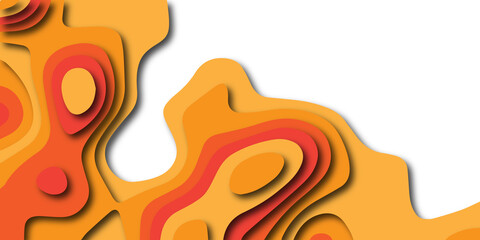 Trending modern abstract paper cut out topography map relief multi color background texture design. 3d papercut background for web, wall paper, brochure and other pattern.