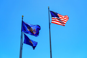 Pennsylvania and USA Flags