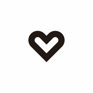 Logo heart letter v beautiful love Royalty Free Vector Image