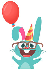 Happy cute bunny cartoon. Easter vector rabbit  illustration