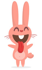 Obraz premium Happy cute bunny cartoon. Easter vector rabbit illustration