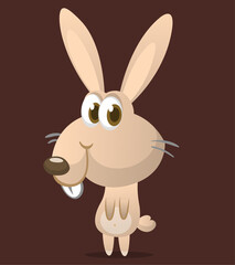 Happy cute bunny cartoon. Easter vector rabbit  illustration