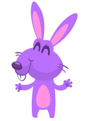 Happy cute bunny cartoon. Easter vector rabbit  illustration