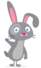 Happy cute bunny cartoon. Easter vector rabbit  illustration