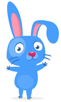 Happy cute bunny cartoon. Easter vector rabbit  illustration