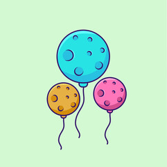 balloons isolated on blue pink and orange