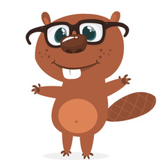 Cartoon vector illustration of funny hamster. Isolated on white