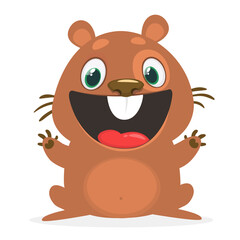 Fototapeta premium Cartoon vector illustration of funny hamster. Isolated on white