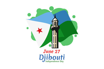 June 27 Independence Day of Djibouti vector illustration. Suitable for greeting card, poster and banner.