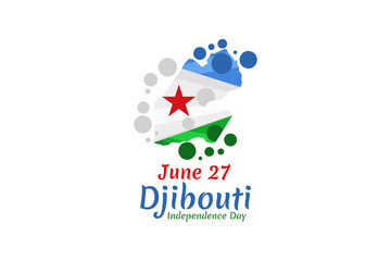 June 27 Independence Day of Djibouti vector illustration. Suitable for greeting card, poster and banner.