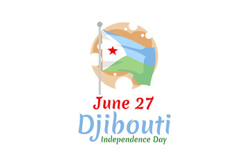 June 27 Independence Day of Djibouti vector illustration. Suitable for greeting card, poster and banner.