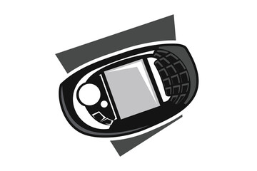 Smart phone or mobile phone simple symbol, sticker ,logo ,icon vector design. retro mobile phone concept vector illustration