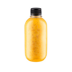 bottle of mango juice (smoothie) isolated on white