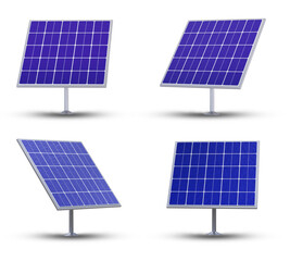 3D model of a solar panel viewed from various directions..