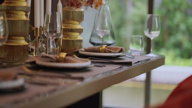 decorative ideas interior Table with glasses of house showflat arrangement indining room with background of white curtain with sunset home sweet home ideas concet
