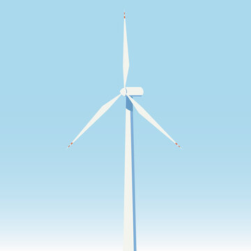 Alternative sources of energy. Green energy. Windmills. Vector flat illustration.