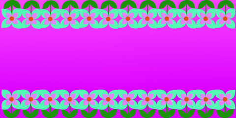 pink background and flowers border