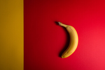 banana on red background 