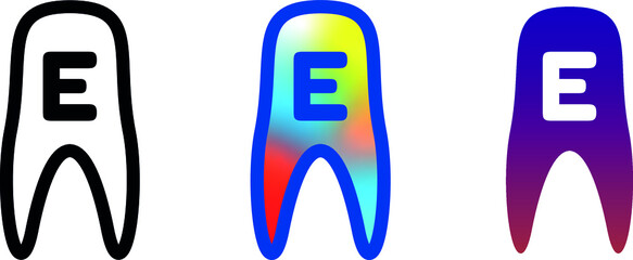 Dental E Logo, incon and symbol vector