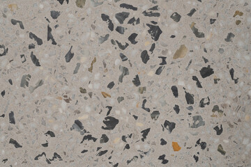 texture of gray terrazzo with black marble closeup