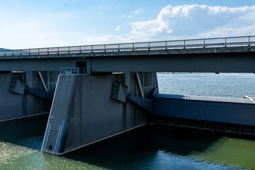 A flood control dam on the Danube protects Vienna from floods