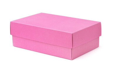 Closed blank pink cardboard box