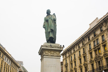 Monument to Giuseppe Parini at Piazza Cordusio in Milan