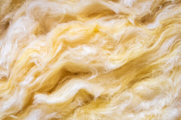 yellow mineral wool with a visible texture