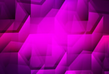 Dark Purple vector background with hexagons.