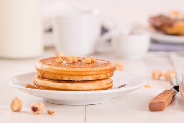 Honey Pancakes. - 504759967